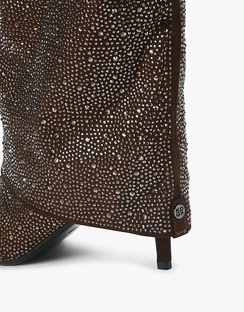 Сапоги KG Kurt Geiger Fate с драгоценными камнями, бронзовые, с высоким голенищем — фото 3