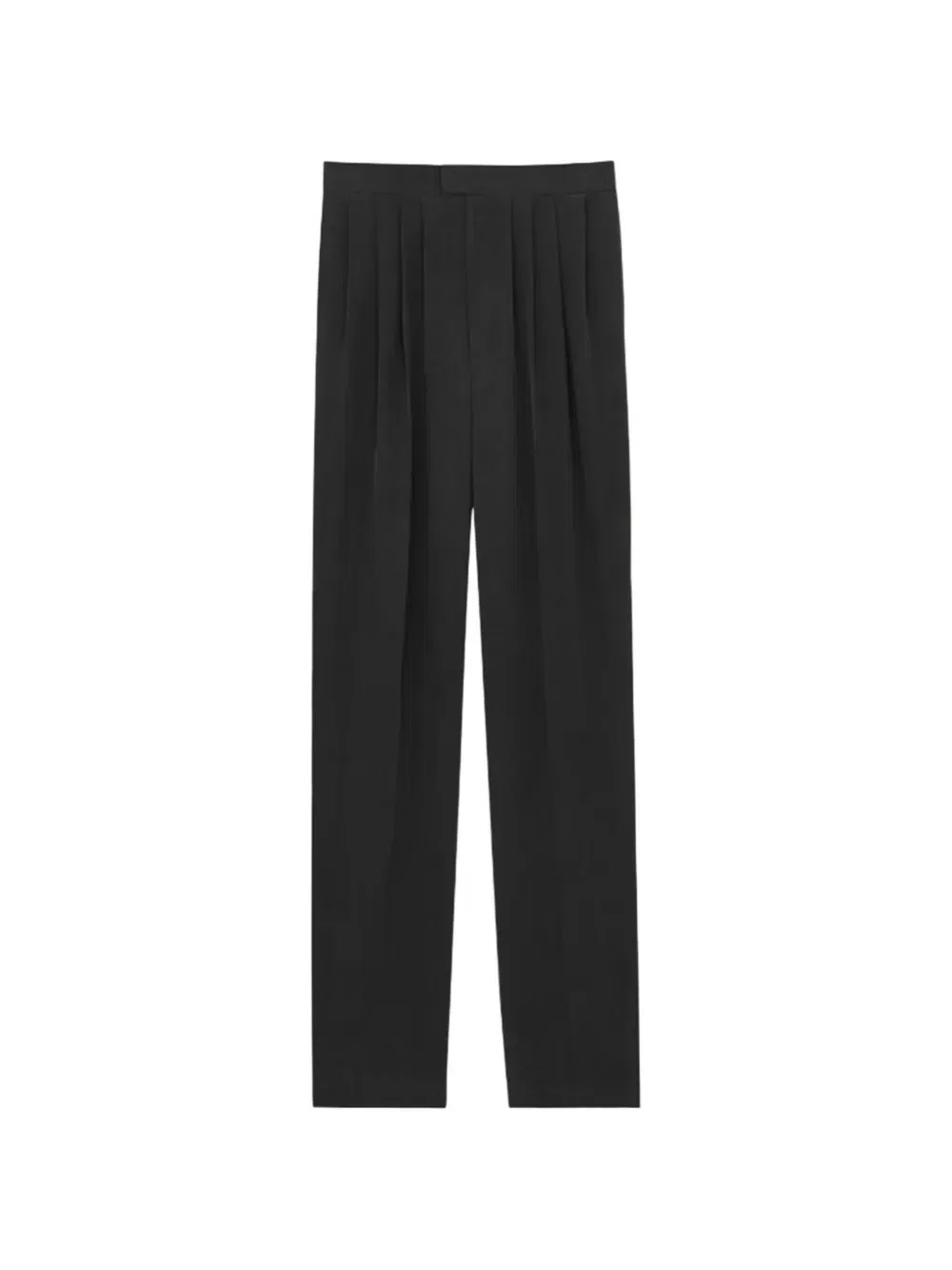 Плиссированные брюки с высокой талией Saint Laurent, черный