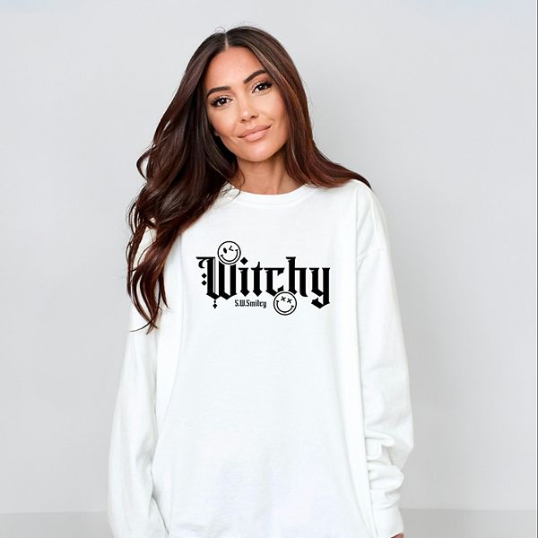 

SWSmiley witchy bold - женский свитшот с принтом Simply Sage Market, White, Белый, SWSmiley witchy bold - женский свитшот с принтом Simply Sage Market, White