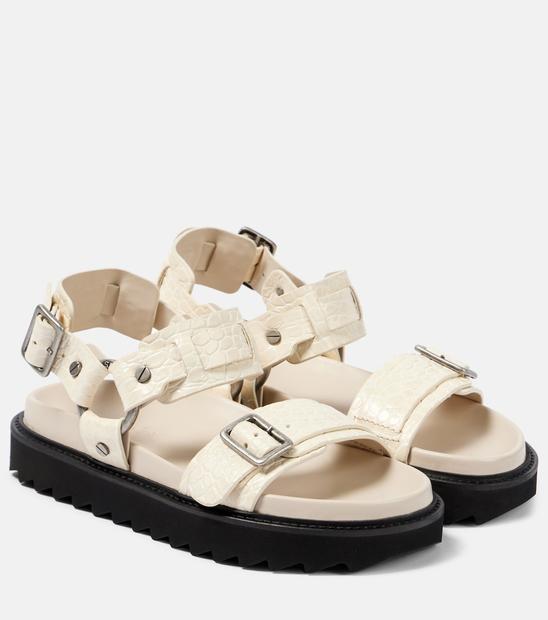 Кожаные сандалии на платформе Acne Studios, бежевый