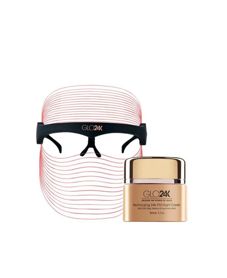 Маска для лица Glo24K — Цветная светодиодная + ночной