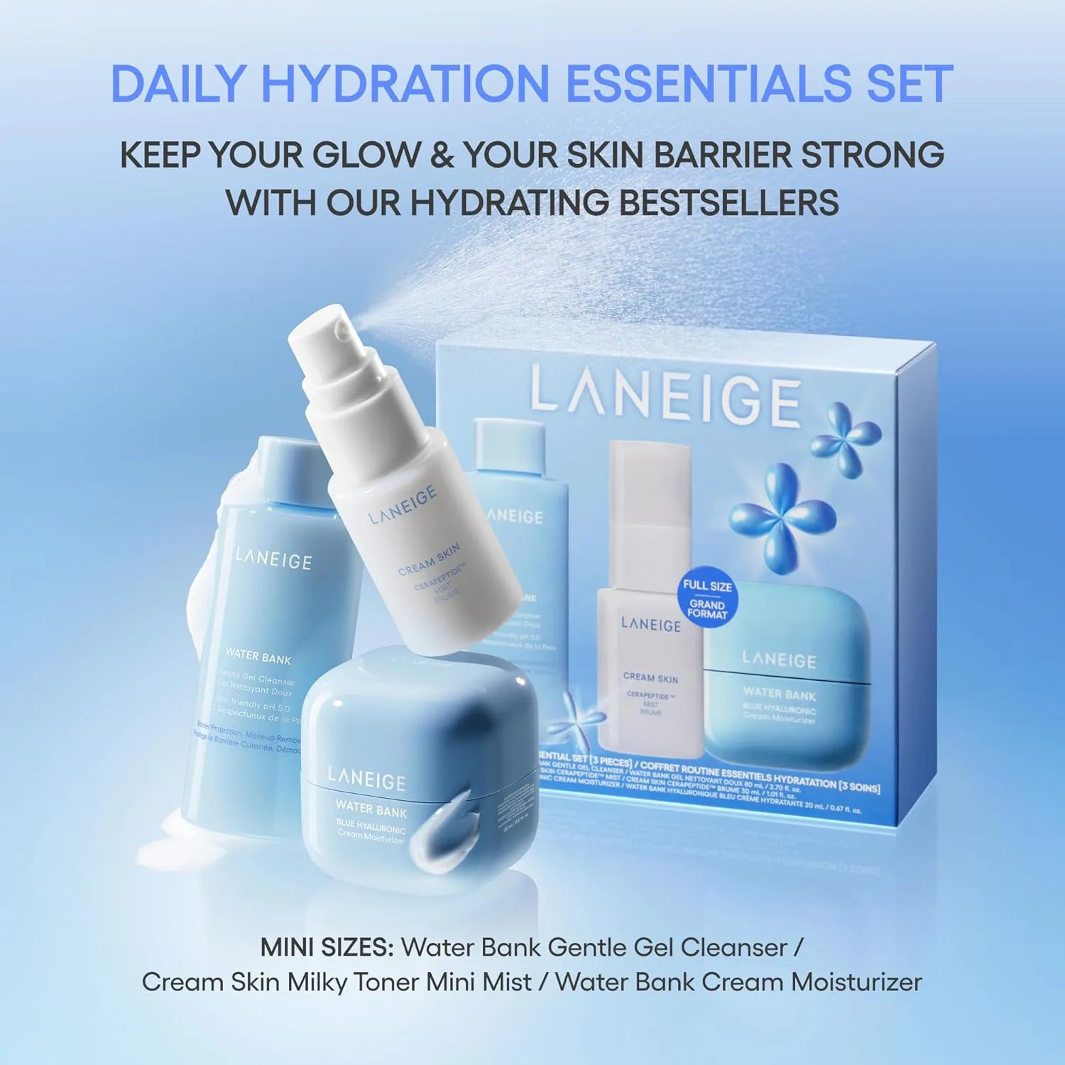 Увлажняющий крем LANEIGE Water Bank Blue с гиалуроновой кислотой: корейский увлажняющий крем для лица со скваланом и церамидами для поддержки кожного барьера, протестирован дерматологами. — фото 2