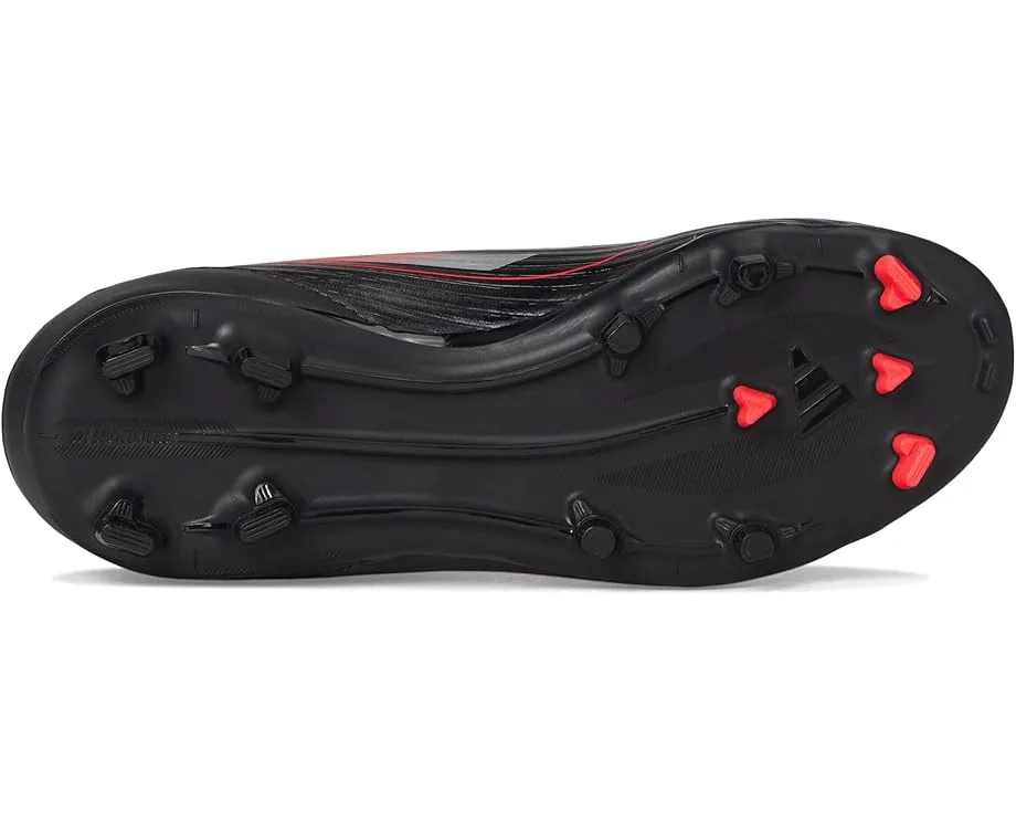 Кроссовки Adidas Kids F50 League Firm Ground/Multi Ground Soccer Cleats (Little Kid/Big Kid), Black/Iron Metallic/Lucid Red — фото 3