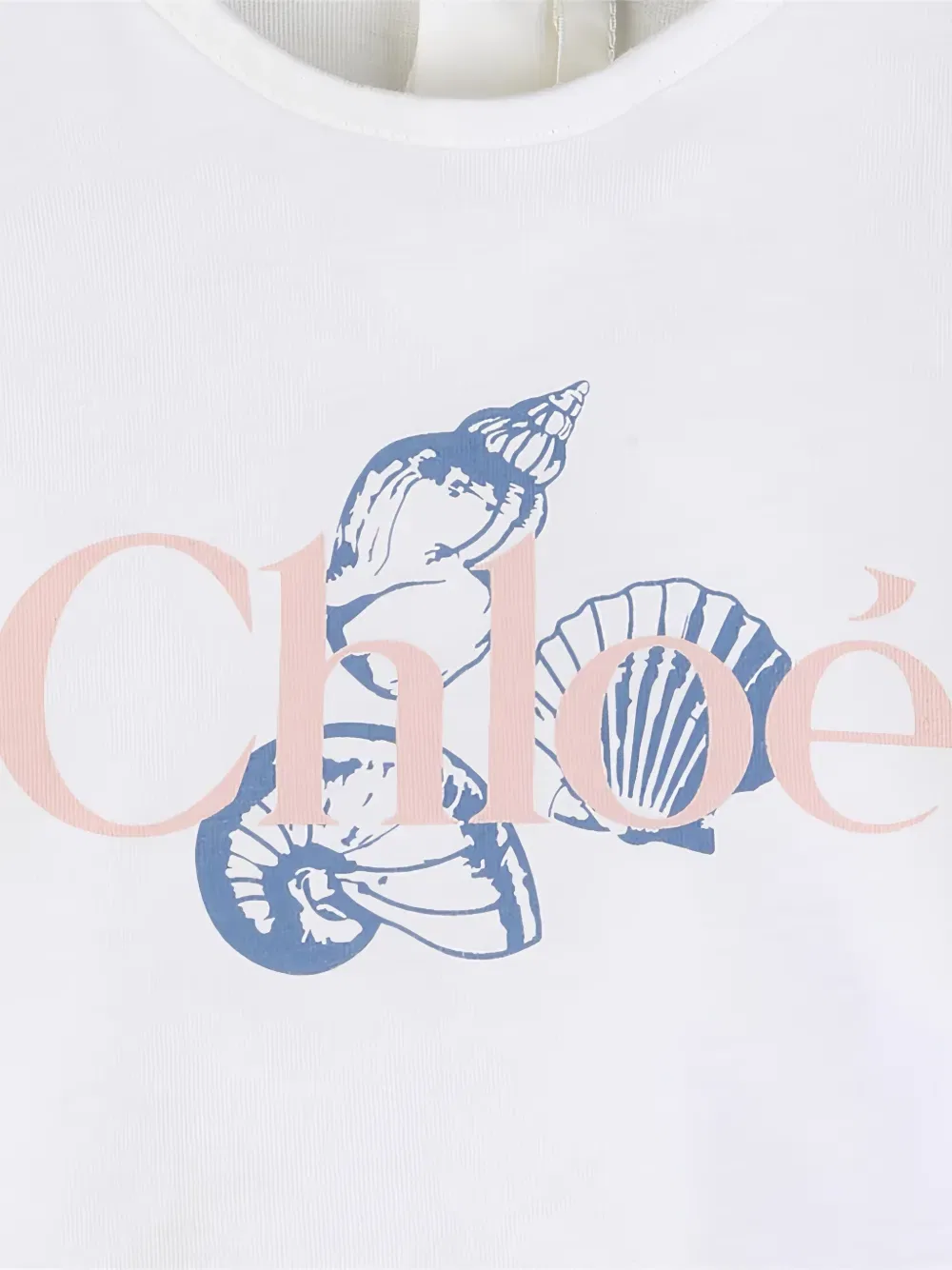 Футболка с принтом в виде морских ракушек Chloe Kids, белый — фото 3