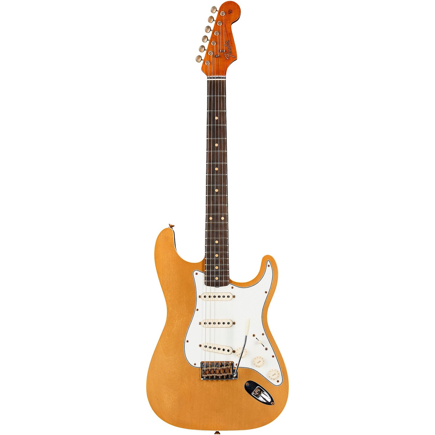 

Ограниченная серия Fender Custom Shop Stratocaster Journeyman Relic с двойным креплением, электрогитара состаренного ацтекского золота