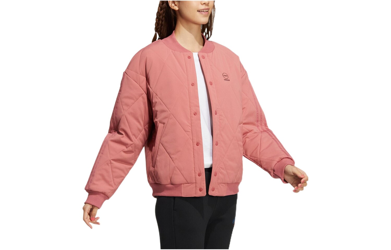 Стеганая куртка женская розовый Adidas Neo, розовый — фото 3