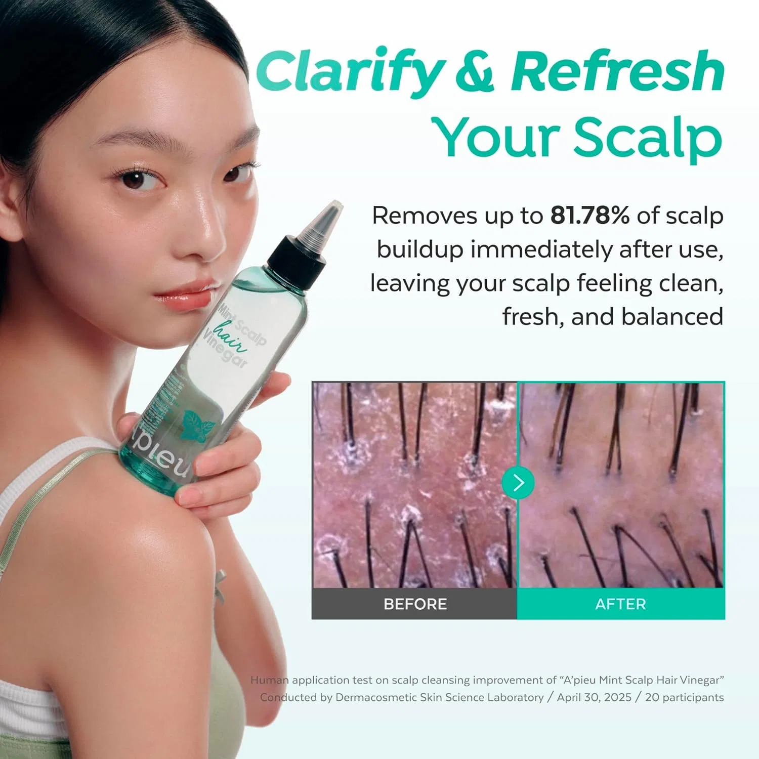 Уксус для волос A'pieu Mint Scalp Hair Vinegar 200 мл A'Pieu(アピュー) — фото 4