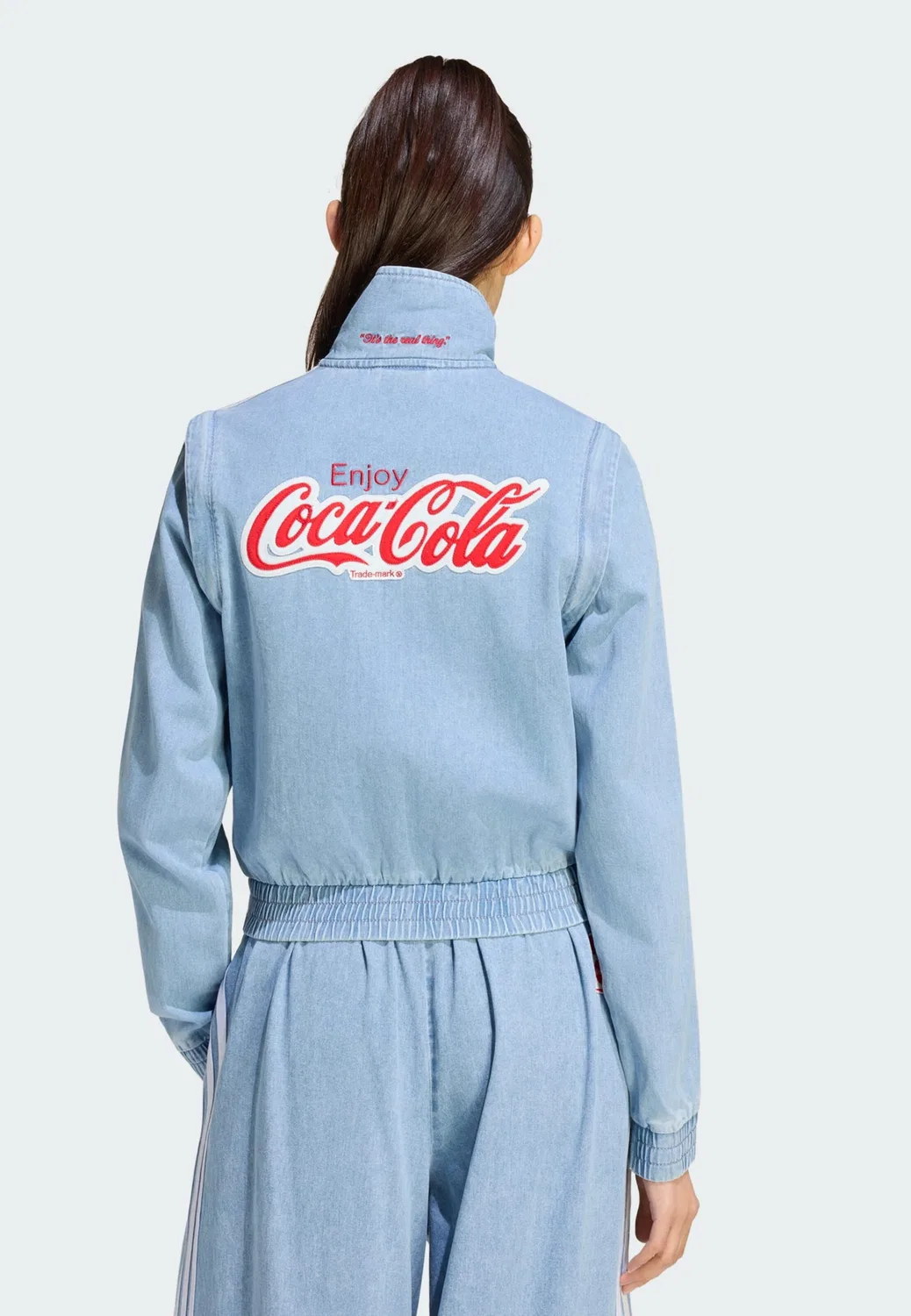 Куртка Adidas Originals Between-Season Firebird из синего денима — фото 2
