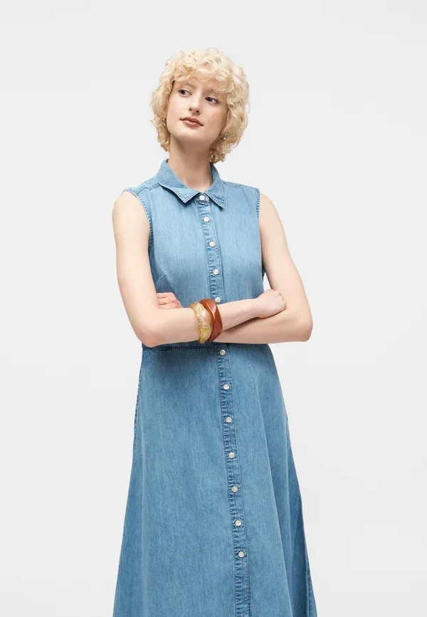 Платье-рубашка Gap, medium wash, средняя стирка — фото 4
