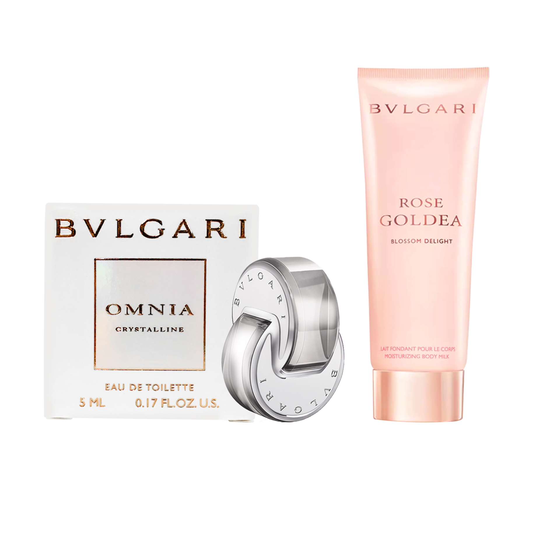 Подарочный набор Bvlgari Rose Goldea Blossom Delight: парфюмерная вода + молочко для тела, 5 мл + 100 мл — фото 2