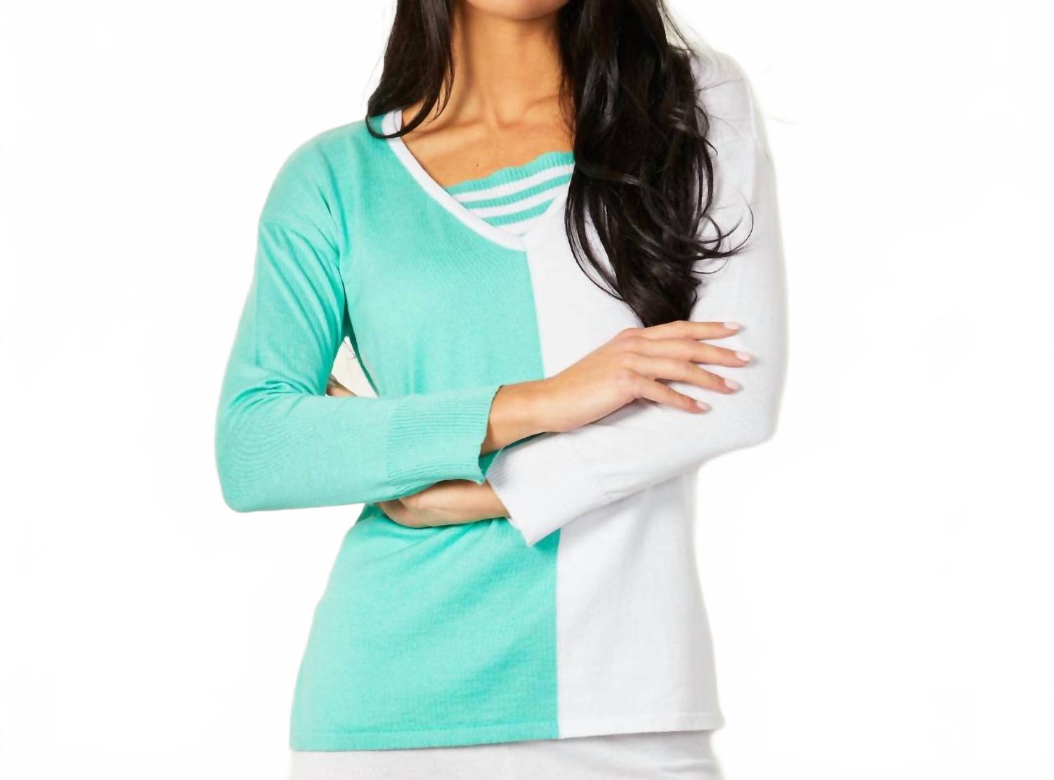 

Топ с двухцветной полоской в ​​цвете «мятно-белый» Angel Apparel, Mint White