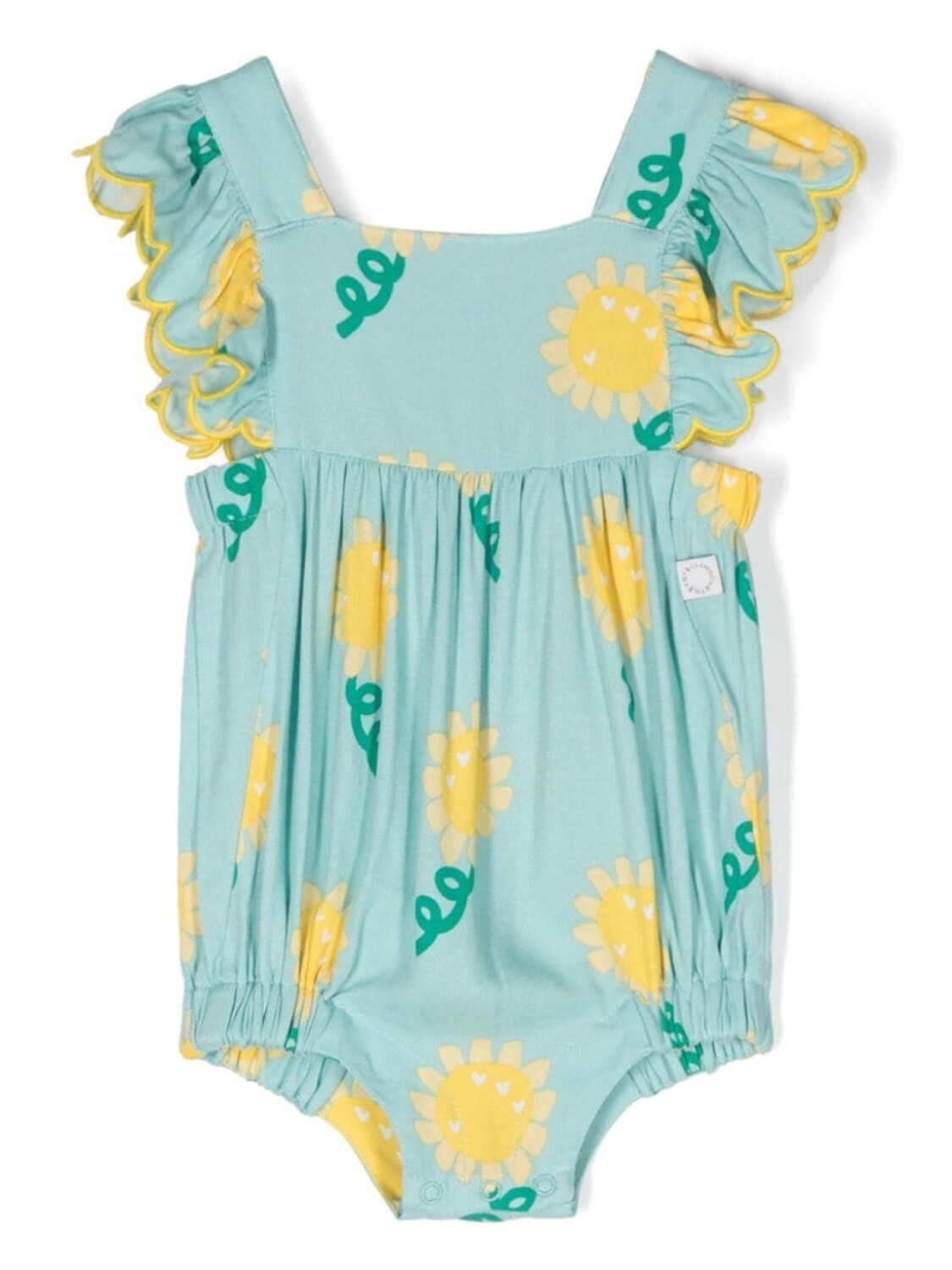

Stella McCartney Kids твиловый ромпер с принтом, зеленый