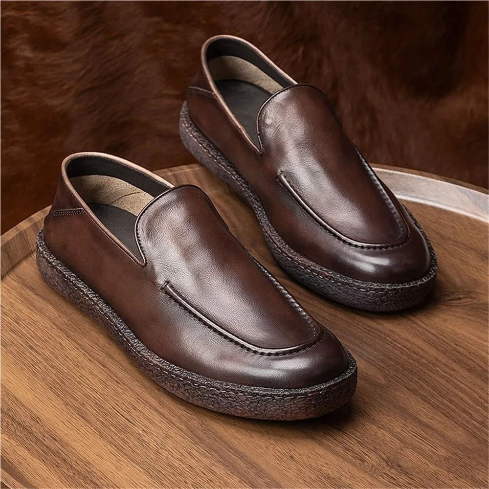 Туфли slip-resistant из натуральной кожи, коричневый DHFIRUFSHLO — фото 2