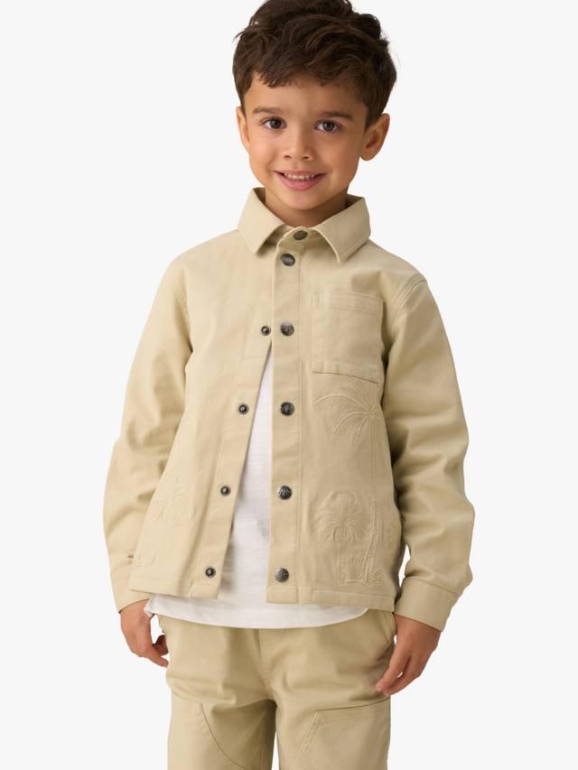 

Детская куртка с вышивкой пальмы Angel & Rocket, Cream