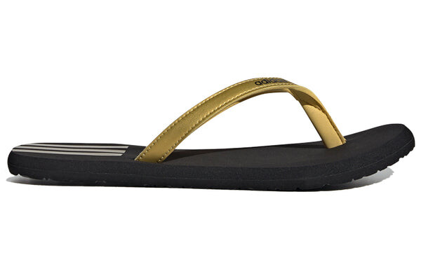 Тапочки eezay flip-flops slipper 'black gold' Adidas, черный — фото 2