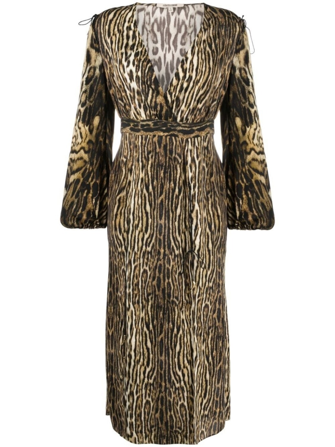 

Roberto Cavalli платье миди с запахом и принтом, нейтральный цвет