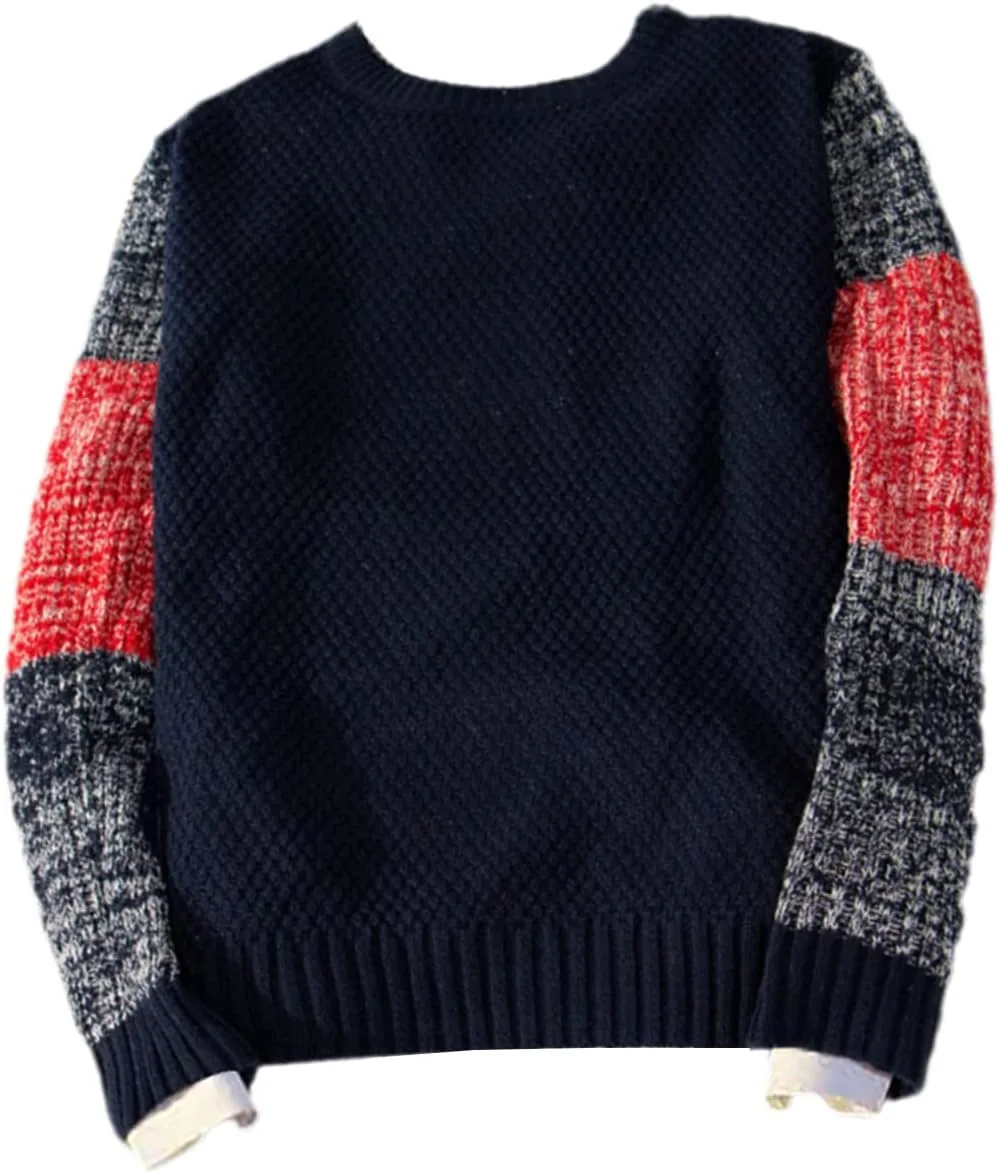 

Осенний свитер HOURVNEI O-Neck Striped Slim Fit