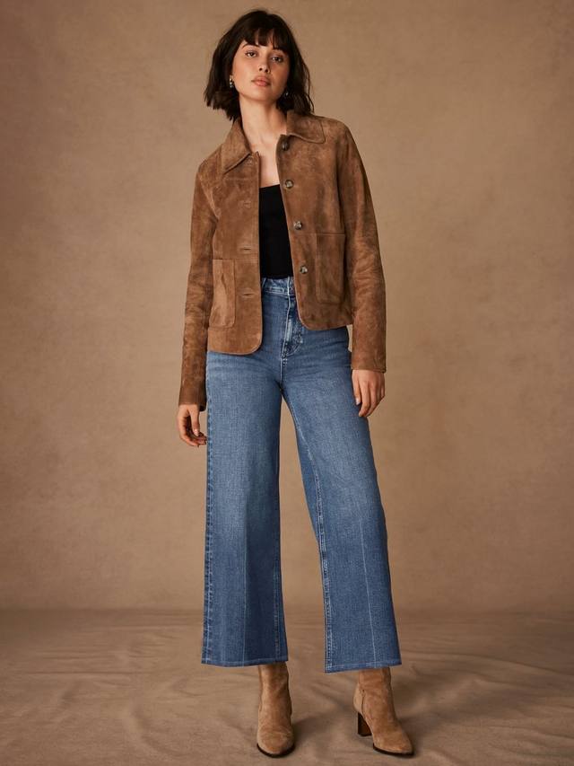 

Укороченные джинсы с широкими штанинами Mint Velvet, цвет Indigo