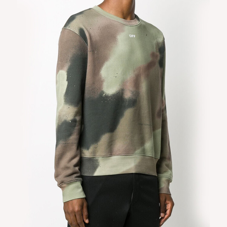 FW20 Толстовка мужская зеленый камуфляж Off-White, зеленый — фото 2