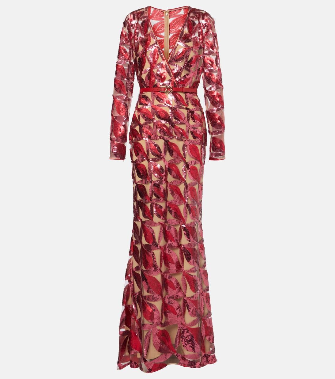 

Платье Диана с пайетками Elie Saab, цвет diana red/loulou magenta