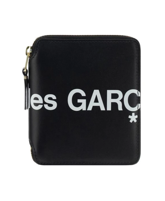 

Кожаный кошелек на молнии с логотипом. Comme Des Garã§Ons, черный
