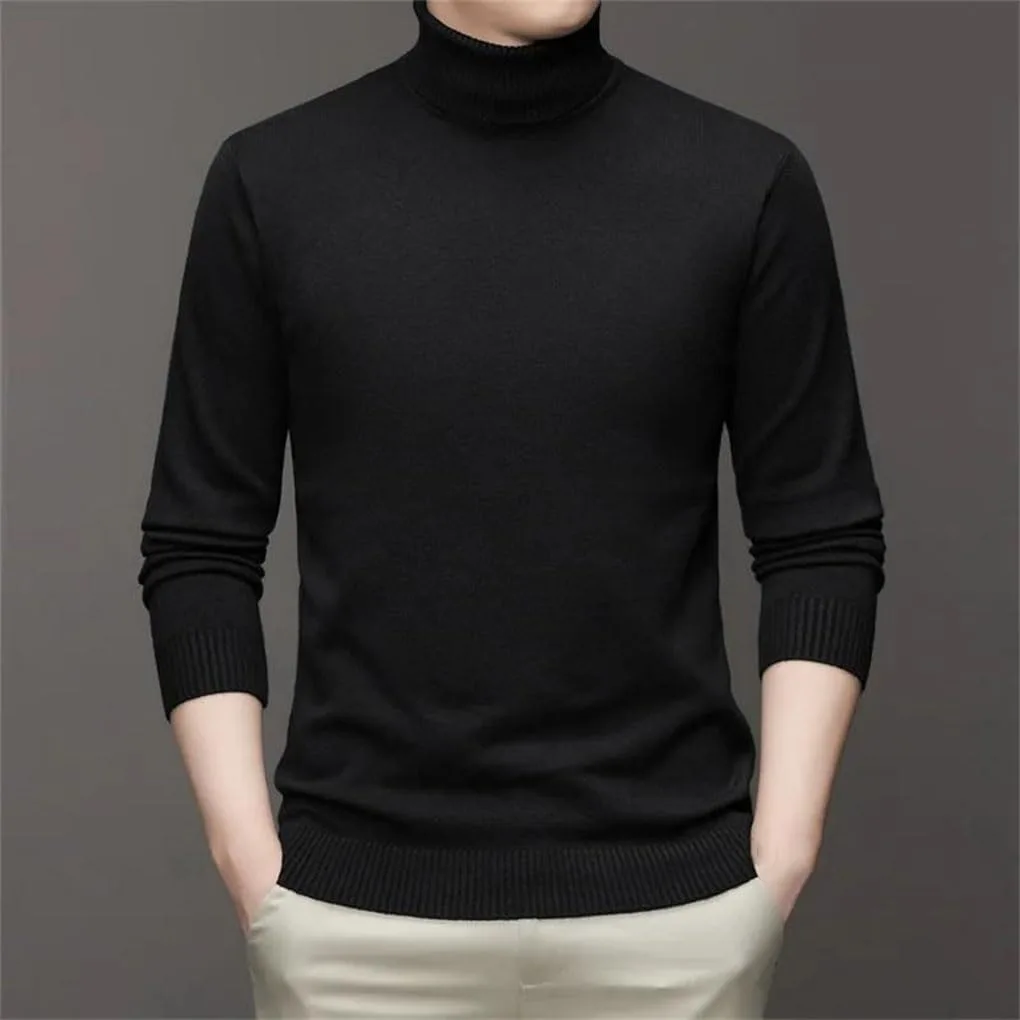 Мужской водолазный свитер Slim Fit с длинным рукавом — фото 2