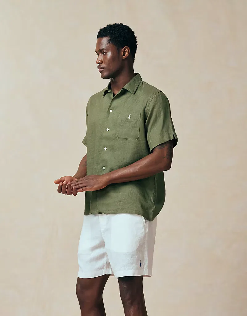Шорты из окрашенного льна Polo Ralph Lauren, белый