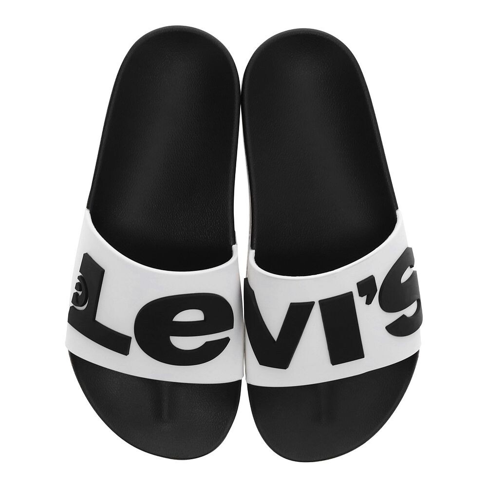 

Женские шлепанцы на платформе с разделенным логотипом Levi's, цвет Black White