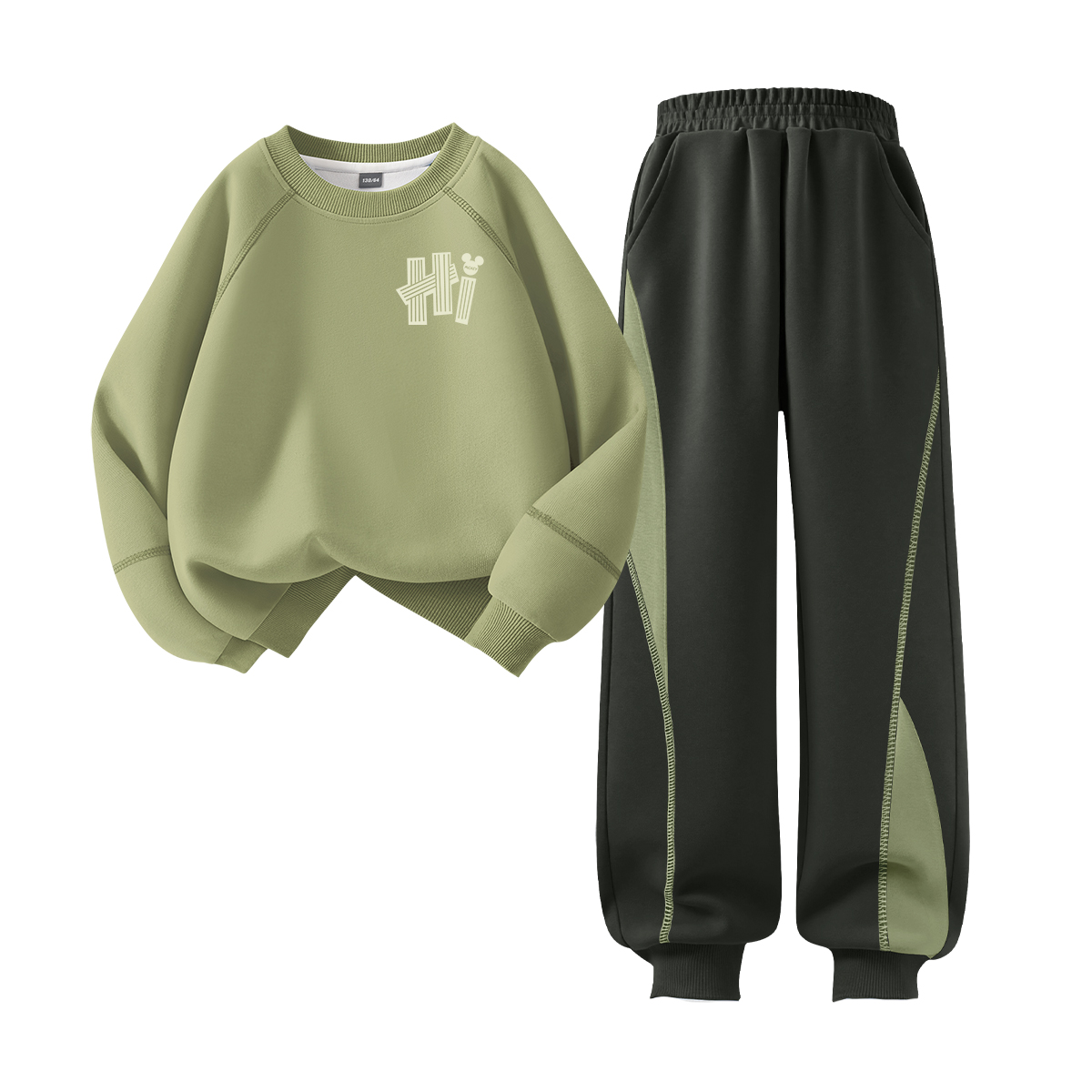 

Детская повседневная спортивная одежда Disney, Dihao K Mugwort Green+Di Solid Color Celadon