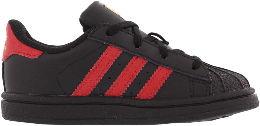Кроссовки adidas Superstar для детей и взрослых, черный/золотой/алый — фото 3