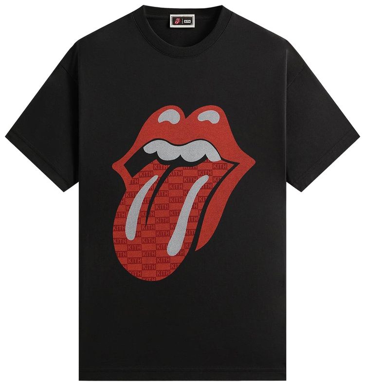 

Футболка Kith For The Rolling Stones Monogram Tongue Tee, черная, Черный, Футболка Kith For The Rolling Stones Monogram Tongue Tee, черная