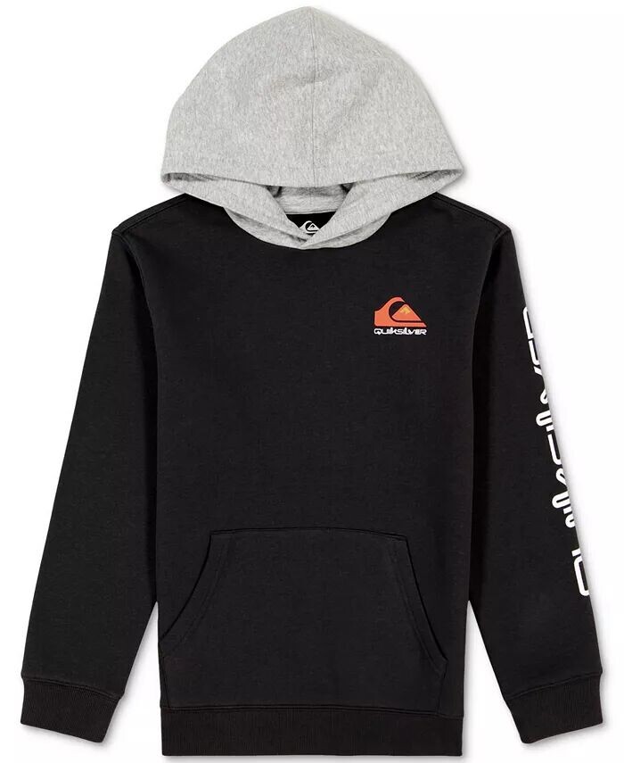 

Пуловер с капюшоном для больших мальчиков с цветными блоками Quiksilver, серый