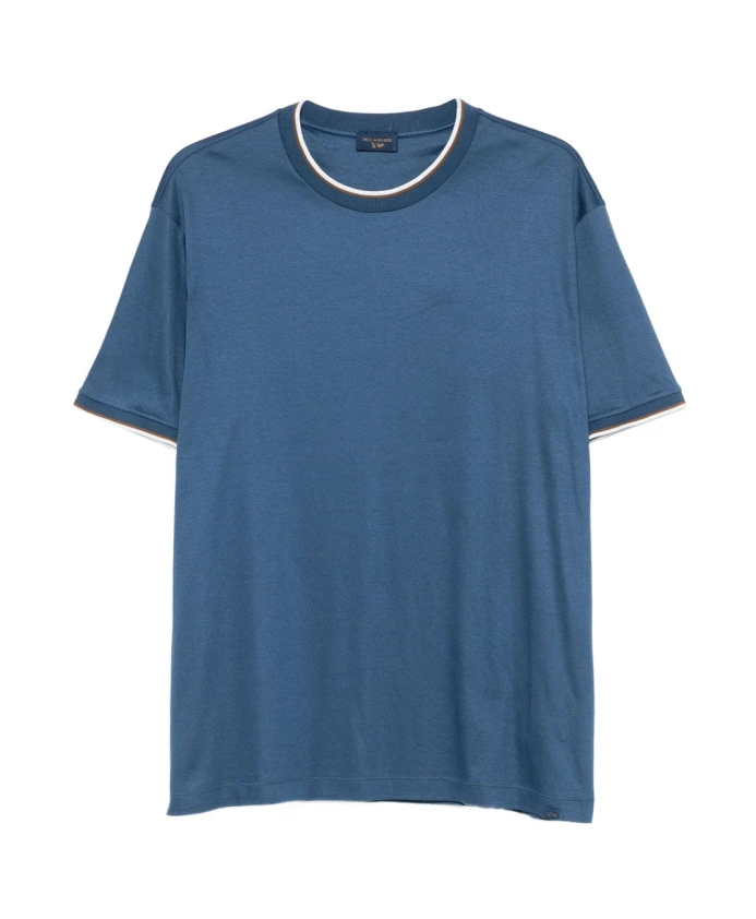 

Повседневная тканая футболка из хлопкового лиоцелла. Paul & Shark, синий