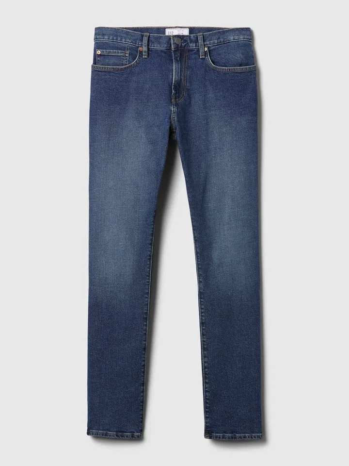 Джинсы Slim fit GAP, темно-синий — фото 4