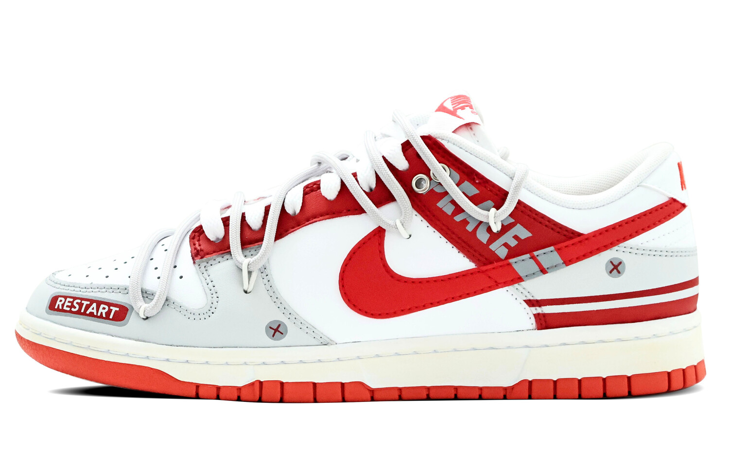 

Кроссовки Nike Dunk Skateboarding Shoes Men Low-top Grey/Red/White, красный