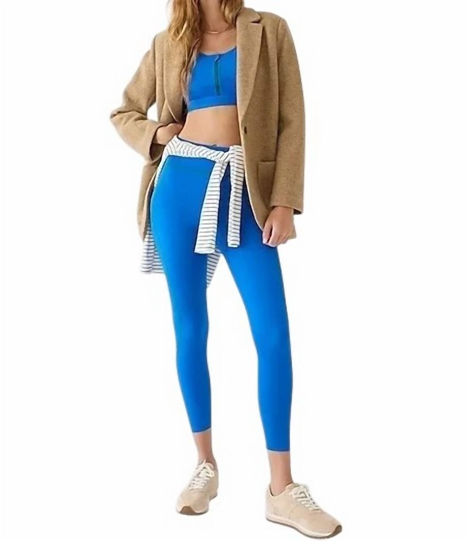 

Элегантные эластичные леггинсы с высокой посадкой в ​​синем/зеленом цвете J.Crew