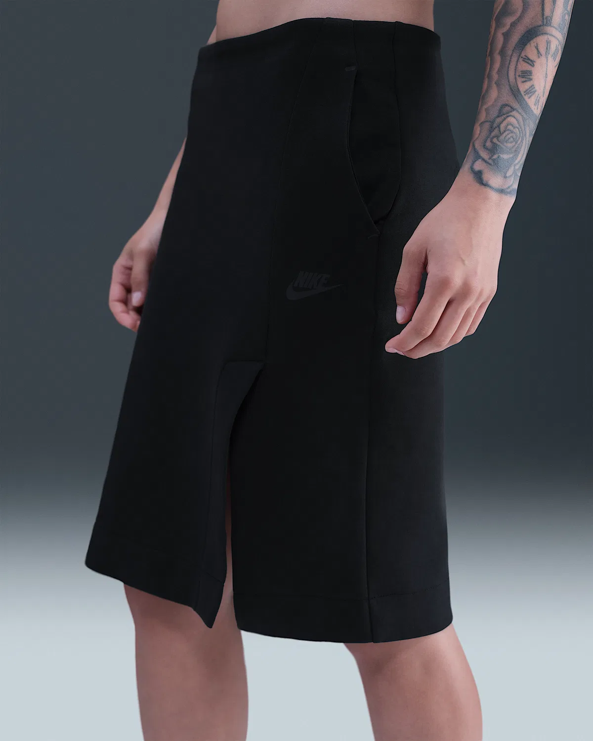 Женская юбка Nike Sportswear Tech Fleece, Black/Black — фото 2