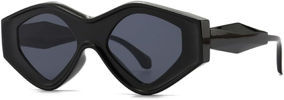 

Модные солнцезащитные очки Polygon Irregular 2027 для женщин, винтажные двухцветные очки с защитой от УФ-излучения UV400, трендовые солнцезащитные очки для мужчин MTZJH, Black Grey