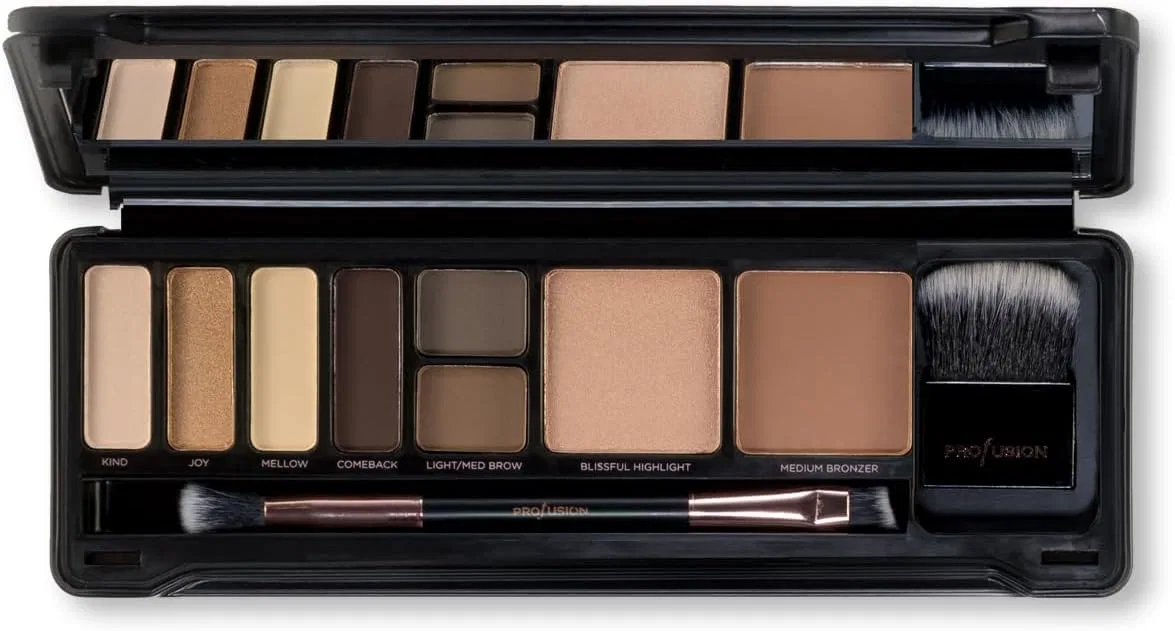 Палетка для макияжа Profusion Cosmetics Day Face Pro, 8 оттенков, коричневый — фото 2