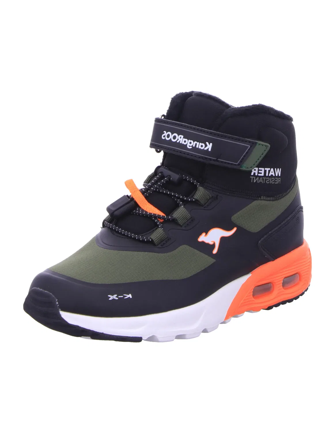 Кроссовки высокие, демисезонные, Kangaroos, military green/neon orange