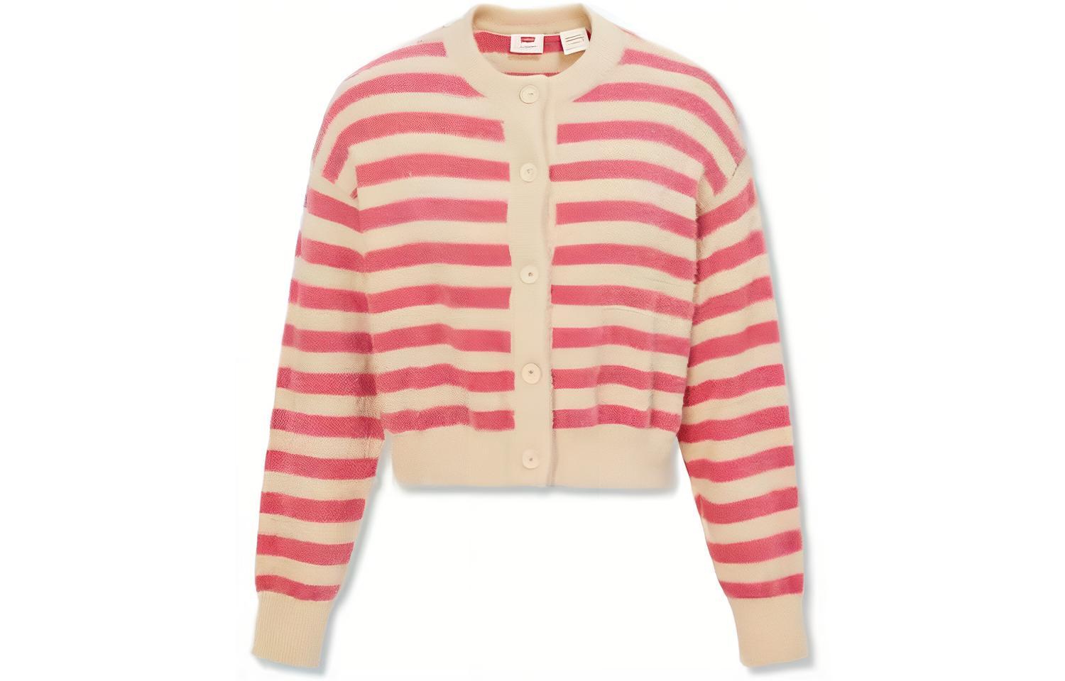 

Трикотажная женская футболка розово-белая Levis