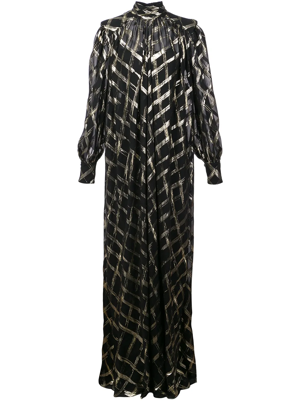 

Платье макси с высоким воротом в стиле оверсайз Alberta Ferretti, черный