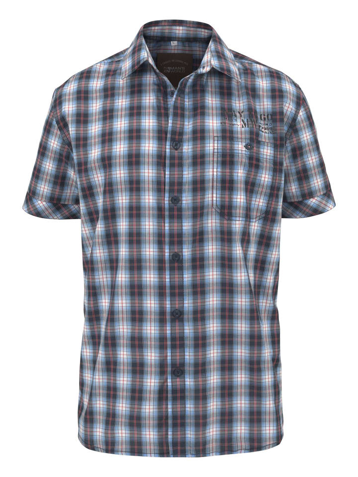 

Рубашка с короткими рукавами синего, красного и белого цветов Man's World