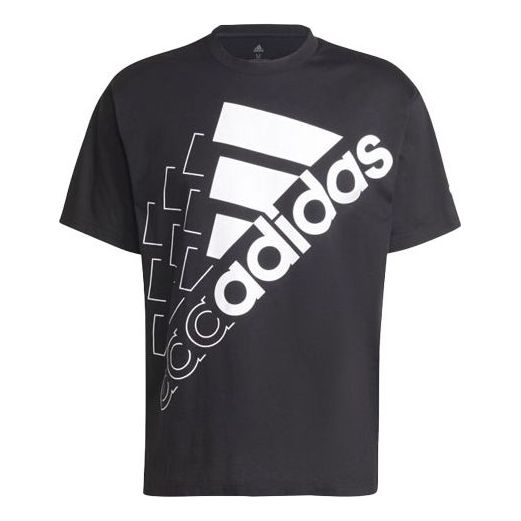 

Футболка adidas Sports Stylish Round Neck Printing Logo Short Sleeve Couple Style Black, черный