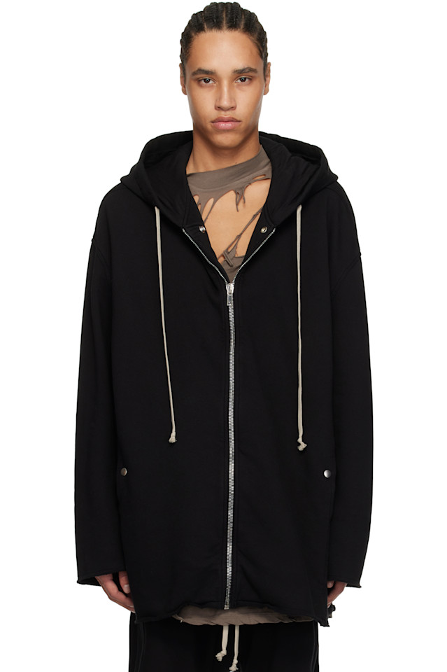 

Худи с молнией Hollywood Peter Rick Owens Drkshdw, черный