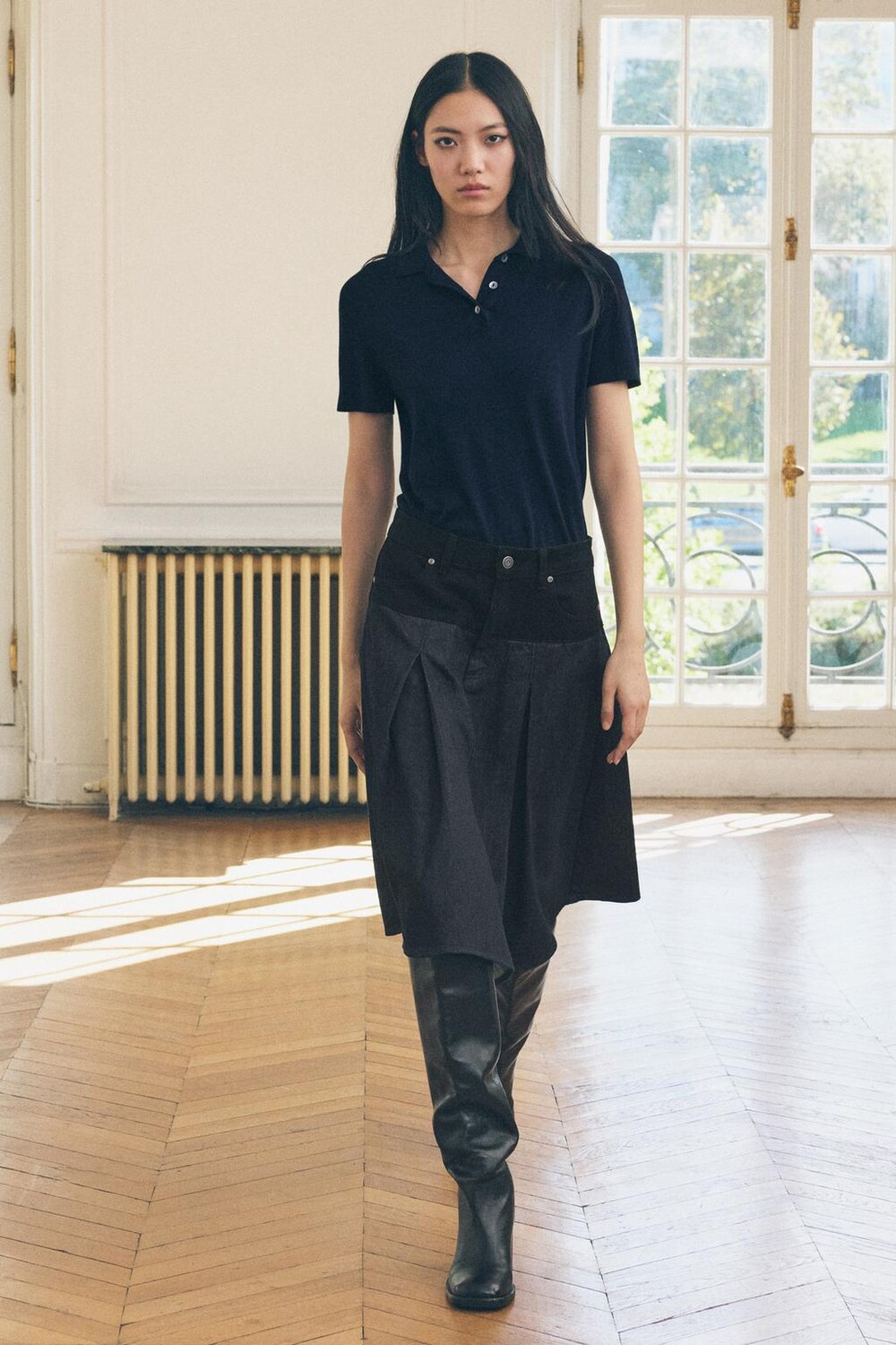 

Комбинированная джинсовая юбка коллекция zw ZARA, синий