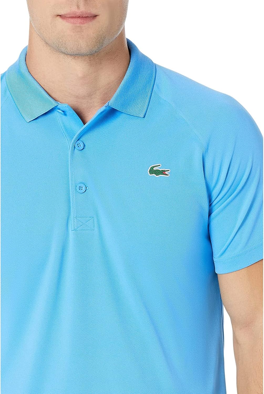 Поло Lacoste, мужское спортивное, Regular Fit, зеленый/синий — фото 3