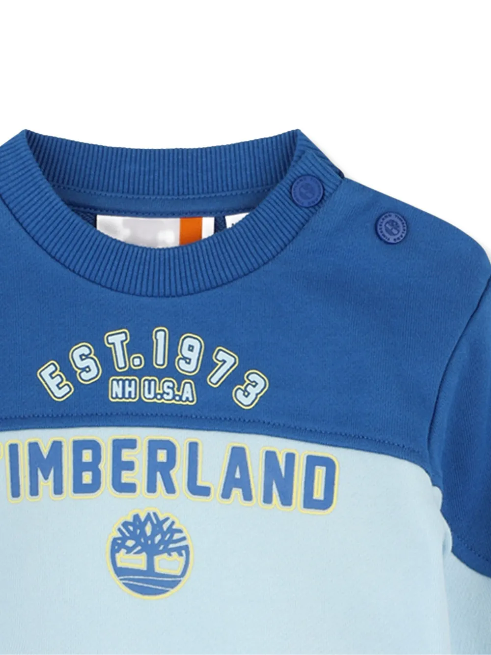 Толстовка в стиле колор-блок с логотипом Timberland Kids, синий — фото 3