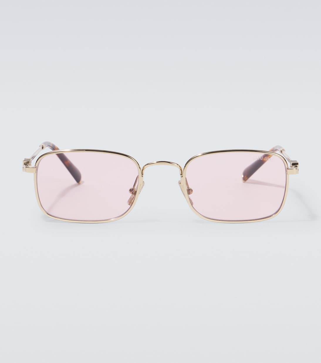 

Прямоугольные солнцезащитные очки Miu Miu, Gold Pink