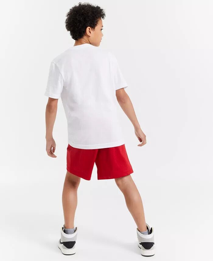 Футболка с вышивкой Big Boys Jumpman Air и шорты с сетчатым логотипом Jordan, белый — фото 3